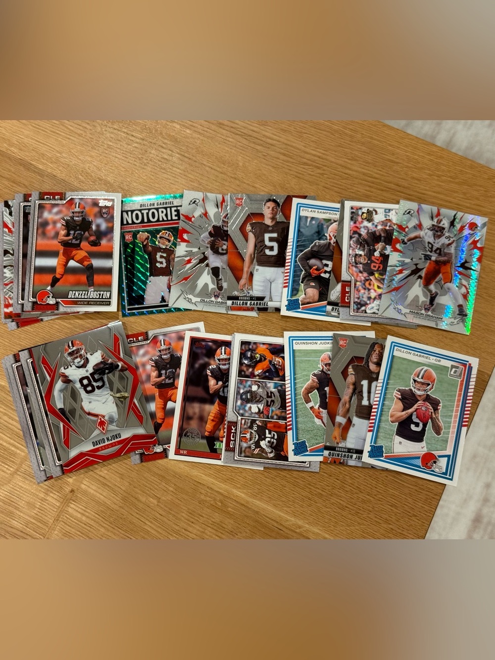 Topps Cleveland Browns Football Card Lot with Orange and Brown Accents